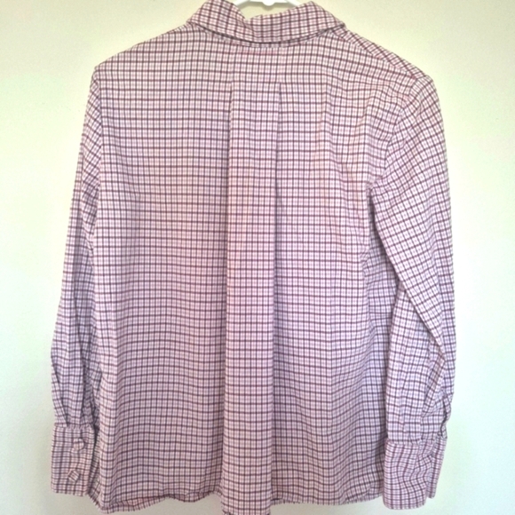 🍁Mango Suit Pink Plaid Longsleeved Blouse – Size 2 - Picture 4 of 4